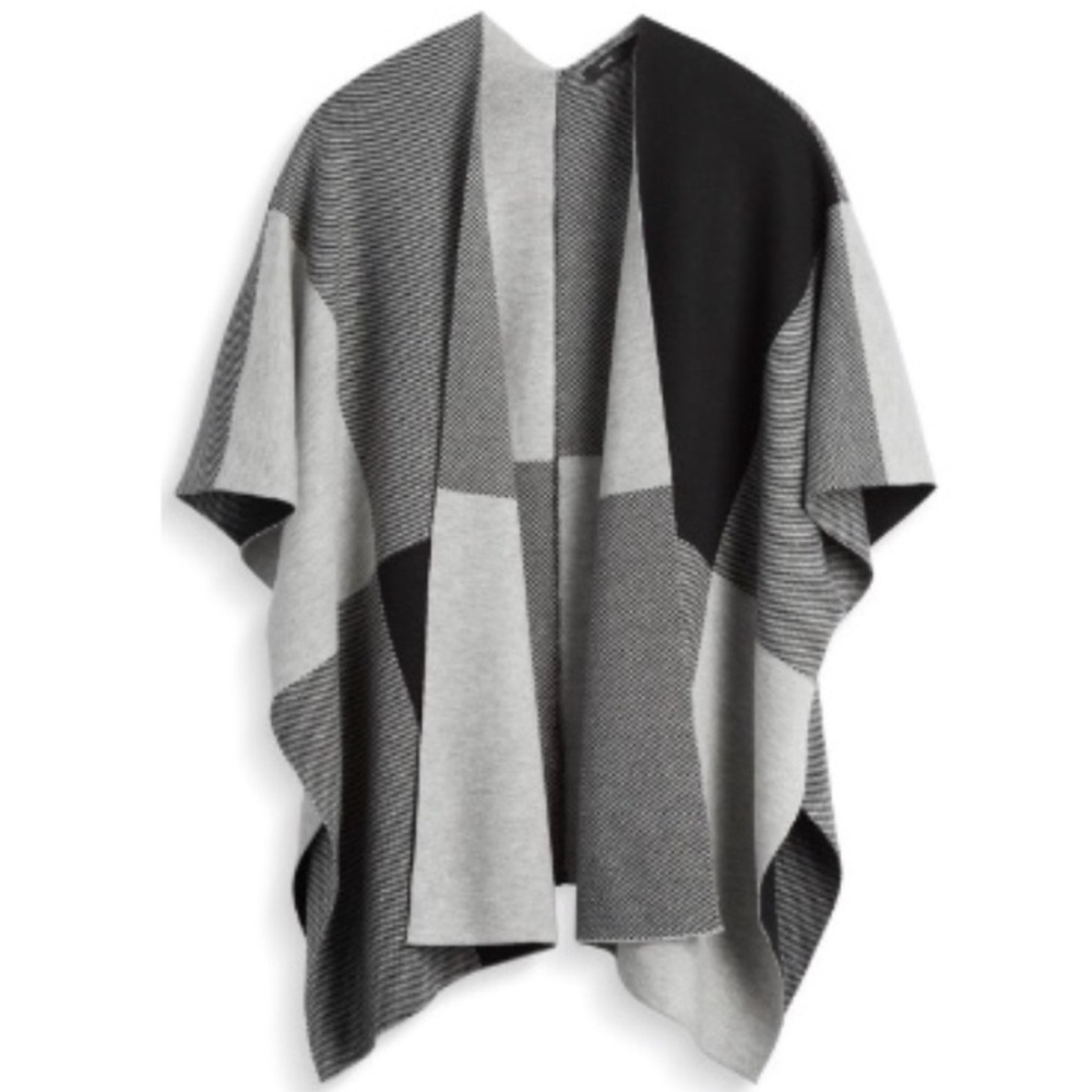 ⬛️ FATE. black and gray shawl, small — VGUC